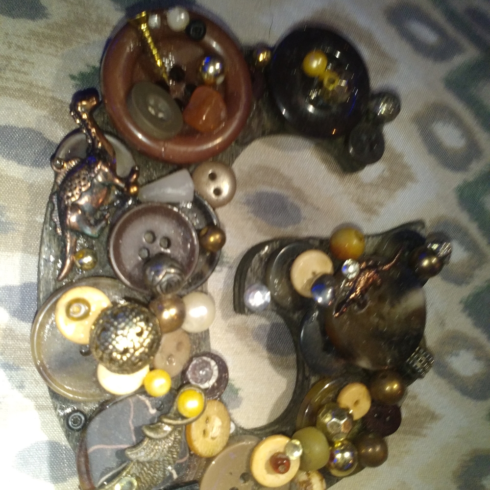 Vintage Button and Bead Earrings